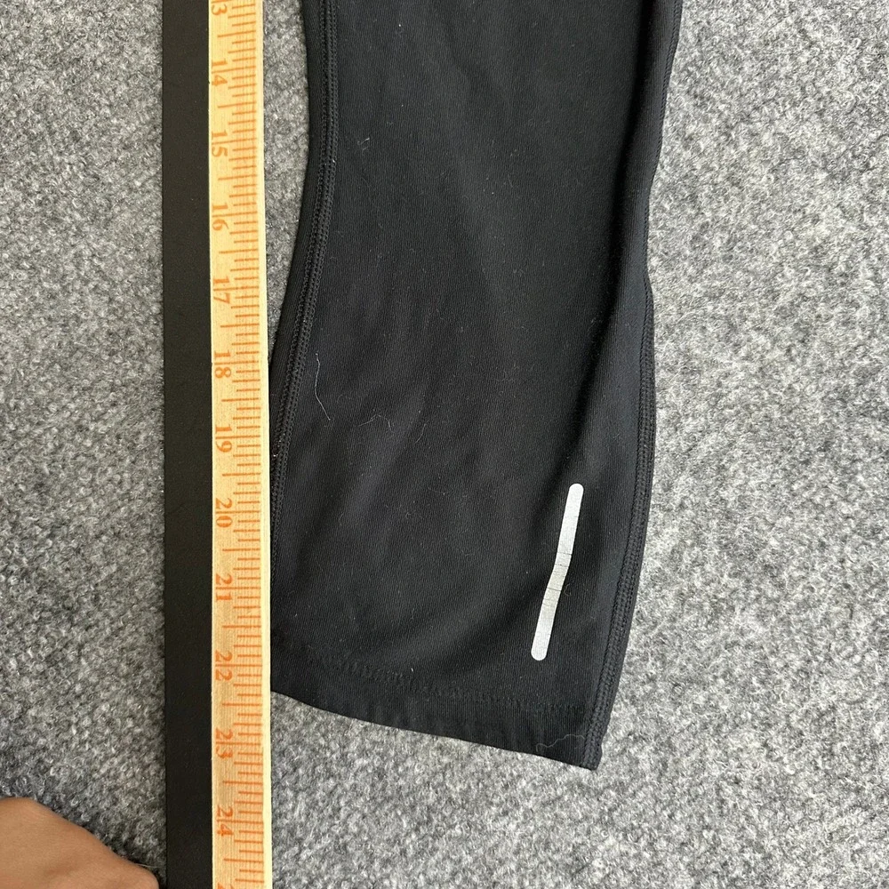 Nike Leggings Womens Size S Black Dri-Fit Cropped Athletic Running Zip Pocket